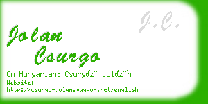 jolan csurgo business card