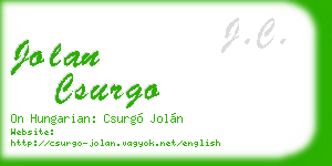 jolan csurgo business card